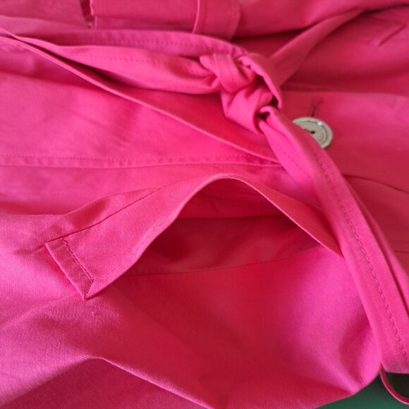 🩵Express Modern Whimsy Hot Pink Trench Coat Size XS - Picture 12 of 14